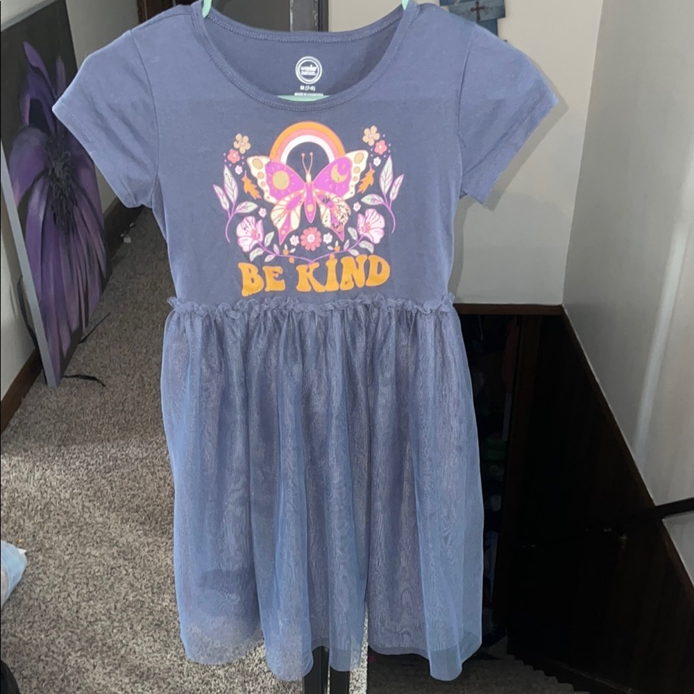 Wonder Nation Blue 'Be Kind' Butterfly Dress